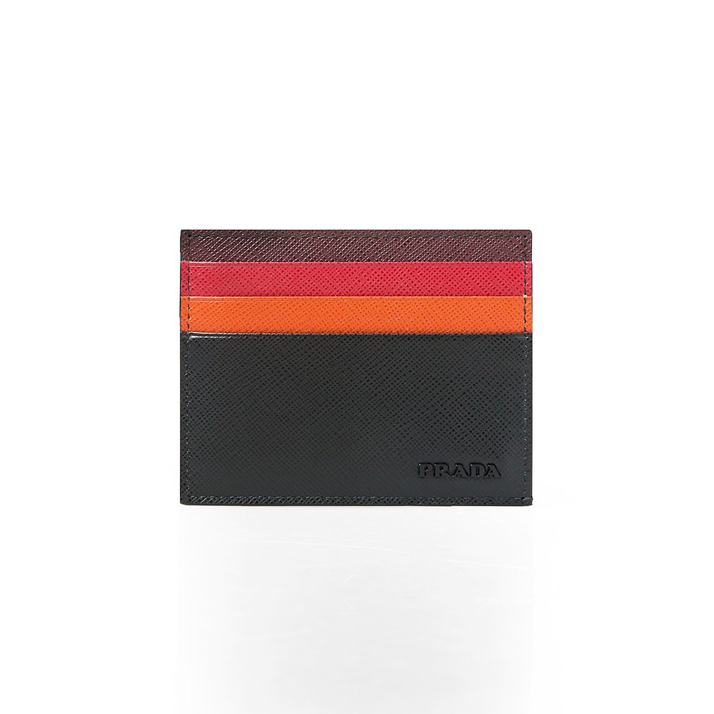 19S/S 프라다 사피아노 레드&amp;오렌지 그라데이션 카드지갑
