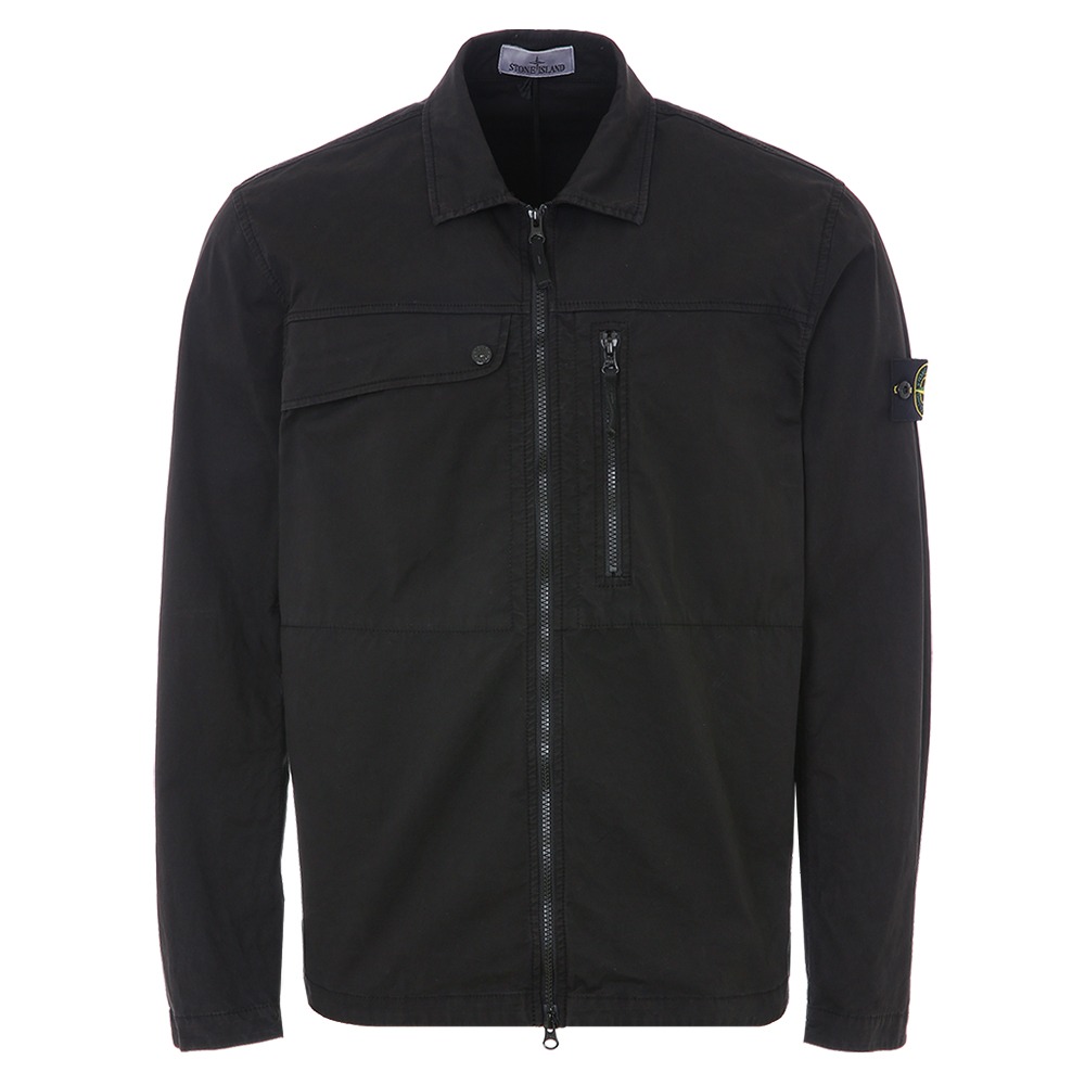 24S/S 스톤아일랜드 와펜 수피마 트윌 블랙 셔츠 자켓