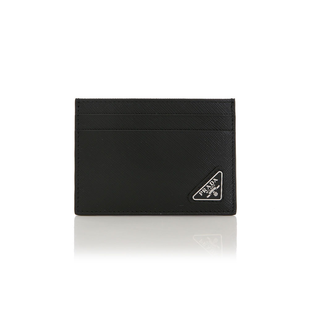 23F/W 프라다 사피아노 클래식 로고 블랙 카드지갑